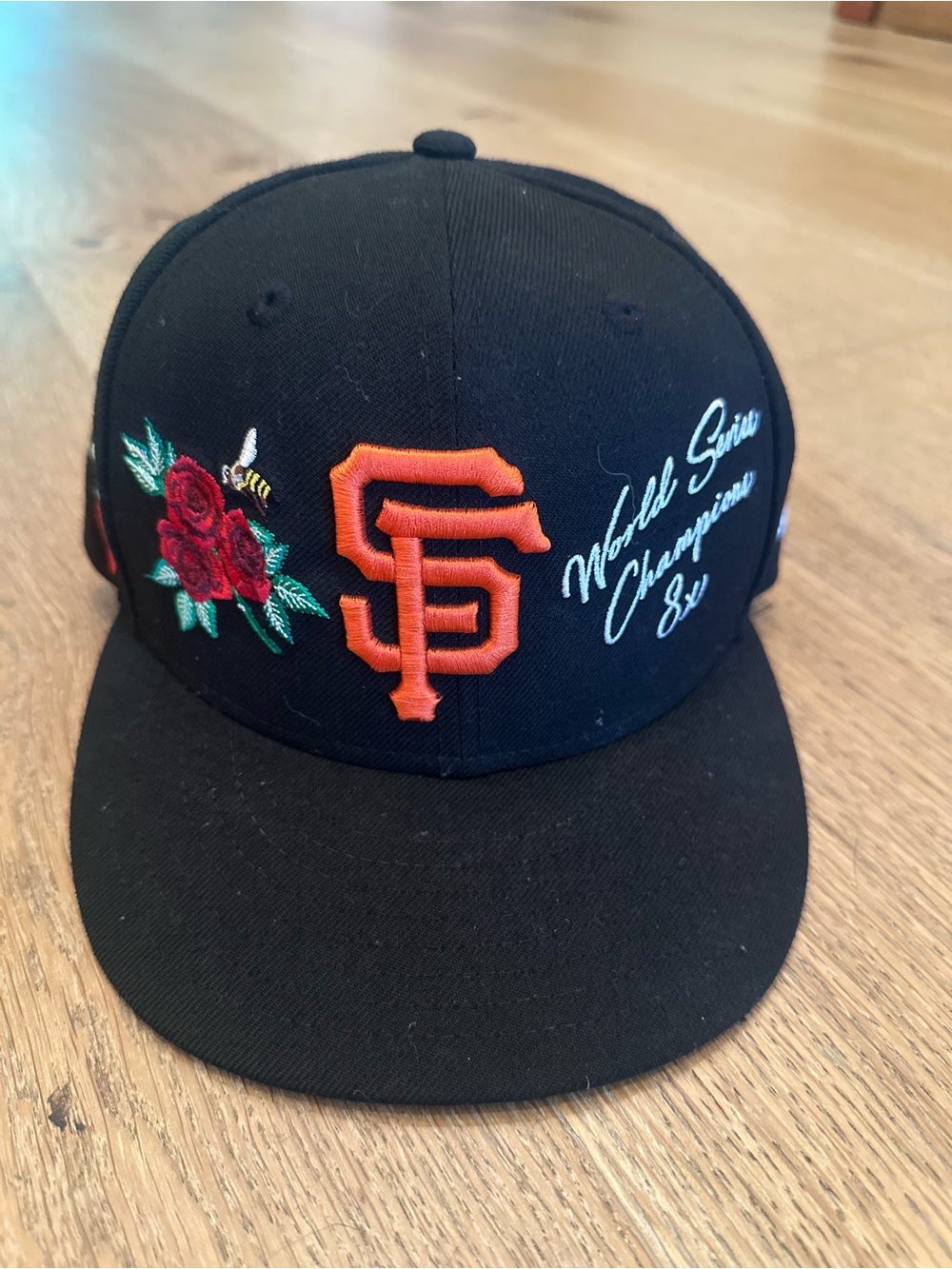 San Francisco Giants Black Limited Edition Cap with Logo & Rose Embroidery